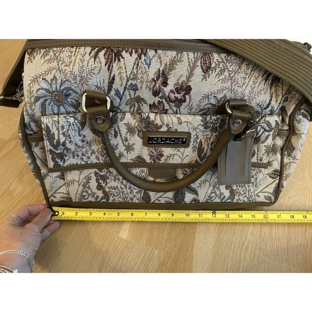 Vintage JORDACHE Floral Tapestry Carry on Duffel Tote Luggage Weekender Bag